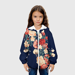 Куртка с капюшоном детская Fashion flowers, цвет: 3D-белый — фото 2