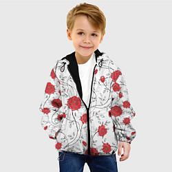 Куртка с капюшоном детская Плетение из розочек, цвет: 3D-черный — фото 2