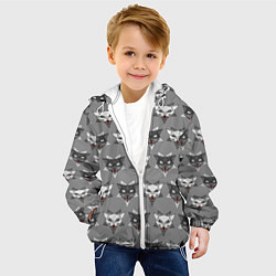 Куртка с капюшоном детская Злые котики, цвет: 3D-белый — фото 2