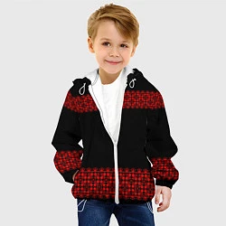 Куртка с капюшоном детская Славянский орнамент (на чёрном), цвет: 3D-белый — фото 2
