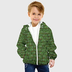 Куртка с капюшоном детская Грустные лягушки, цвет: 3D-белый — фото 2