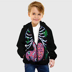 Куртка с капюшоном детская Череп, цвет: 3D-черный — фото 2