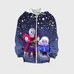 Куртка с капюшоном детская Sans & Papyrus, цвет: 3D-белый
