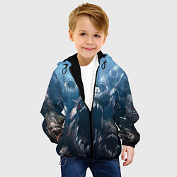 Куртка с капюшоном детская Голодные пираньи, цвет: 3D-черный — фото 2