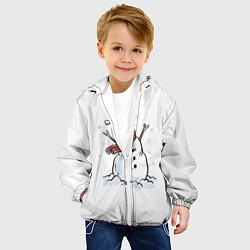 Куртка с капюшоном детская Снеговик, цвет: 3D-белый — фото 2