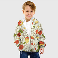 Куртка с капюшоном детская Поляна цветов, цвет: 3D-белый — фото 2