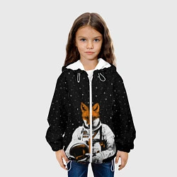 Куртка с капюшоном детская Лис космонавт, цвет: 3D-белый — фото 2