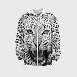 Куртка с капюшоном детская Белый леопард, цвет: 3D-белый
