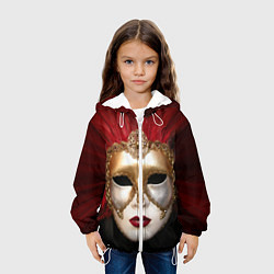 Куртка с капюшоном детская Венецианская маска, цвет: 3D-белый — фото 2