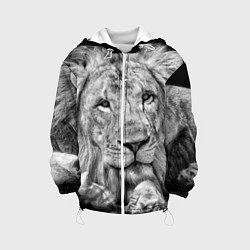 Куртка с капюшоном детская Милый лев, цвет: 3D-белый