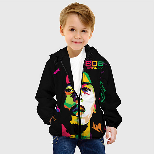 Детская куртка Боб Марли: фан-арт / 3D-Черный – фото 4