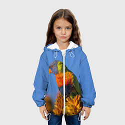 Куртка с капюшоном детская Попугай на солнце, цвет: 3D-белый — фото 2