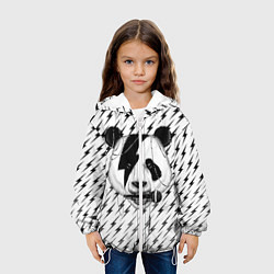 Куртка с капюшоном детская Панда вокалист, цвет: 3D-белый — фото 2