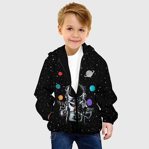 Детская куртка Космический жонглер / 3D-Черный – фото 4