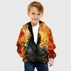 Куртка с капюшоном детская Disturbed: Monster Flame, цвет: 3D-черный — фото 2