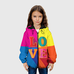 Куртка с капюшоном детская Love three-dimensional letters, цвет: 3D-черный — фото 2