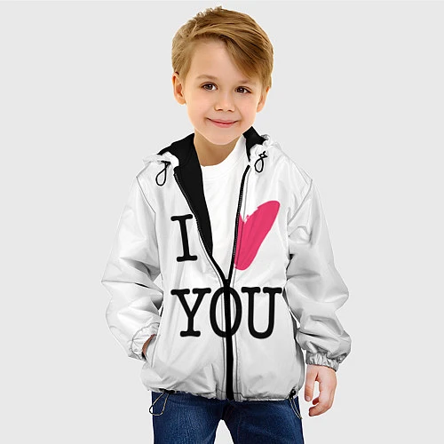Детская куртка I Iove you / 3D-Черный – фото 4