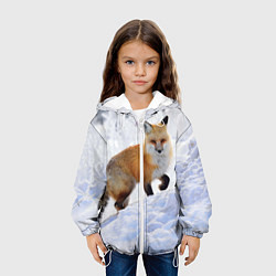 Куртка с капюшоном детская Лисица в снегу, цвет: 3D-белый — фото 2