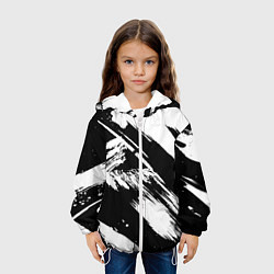 Куртка с капюшоном детская Чёрно-белый, цвет: 3D-белый — фото 2