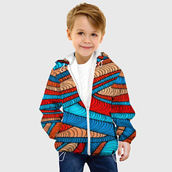 Куртка с капюшоном детская Яркие полосы, цвет: 3D-белый — фото 2