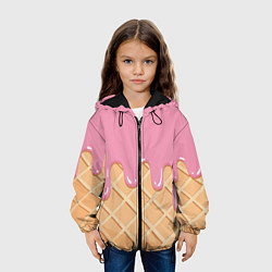 Куртка с капюшоном детская Я Клубничный Рожок, цвет: 3D-черный — фото 2