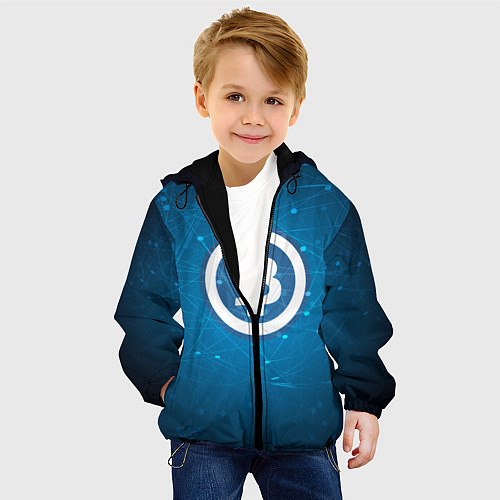 Детская куртка Bitcoin Blue / 3D-Черный – фото 4