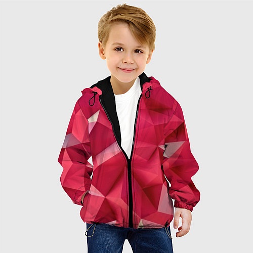 Детская куртка Розовые грани / 3D-Черный – фото 4