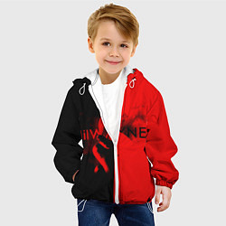 Куртка с капюшоном детская Lil Wayne: Black & Red, цвет: 3D-белый — фото 2