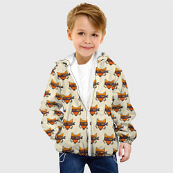 Куртка с капюшоном детская Лисы ниндзя, цвет: 3D-белый — фото 2