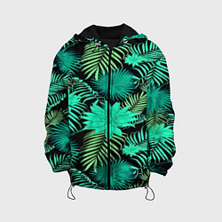 Куртка с капюшоном детская Tropical pattern, цвет: 3D-черный
