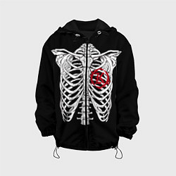 Куртка с капюшоном детская Кукрыниксы: Скелет, цвет: 3D-черный