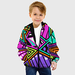 Куртка с капюшоном детская Geometry, цвет: 3D-черный — фото 2