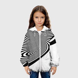 Куртка с капюшоном детская Black & White Illusion, цвет: 3D-белый — фото 2