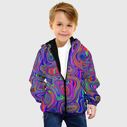 Детская куртка Цветная текстура 5 / 3D-Черный – фото 4