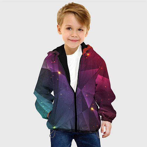 Детская куртка Colorful triangles / 3D-Черный – фото 4