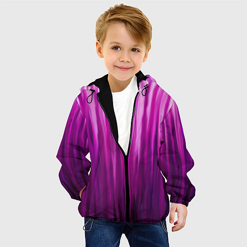 Детская куртка Фиолетово-черные краски / 3D-Черный – фото 4