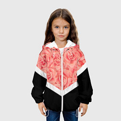 Куртка с капюшоном детская Розовые розы, цвет: 3D-белый — фото 2