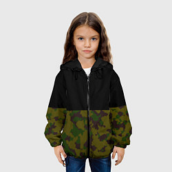 Куртка с капюшоном детская Лесной Камуфляж 1, цвет: 3D-черный — фото 2