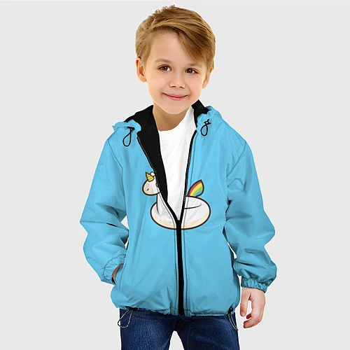 Детская куртка Единорог / 3D-Черный – фото 4