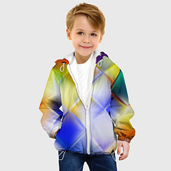 Куртка с капюшоном детская Colorful squares, цвет: 3D-белый — фото 2