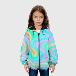 Куртка с капюшоном детская Светлые узоры, цвет: 3D-черный — фото 2