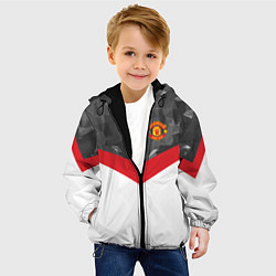 Куртка с капюшоном детская Man United FC: Grey Polygons, цвет: 3D-черный — фото 2