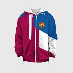 Куртка с капюшоном детская FC Barcelona 2018, цвет: 3D-белый