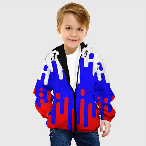Детская куртка Русский триколор / 3D-Черный – фото 4