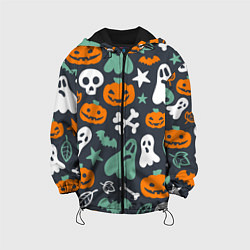 Куртка с капюшоном детская Halloween Monsters, цвет: 3D-черный