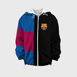 Куртка с капюшоном детская Barcelona FC: Black style, цвет: 3D-белый