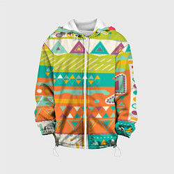 Куртка с капюшоном детская Triangle geometry, цвет: 3D-белый