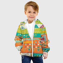 Куртка с капюшоном детская Triangle geometry, цвет: 3D-белый — фото 2