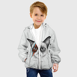 Куртка с капюшоном детская David Bowie: Grumpy cat, цвет: 3D-белый — фото 2