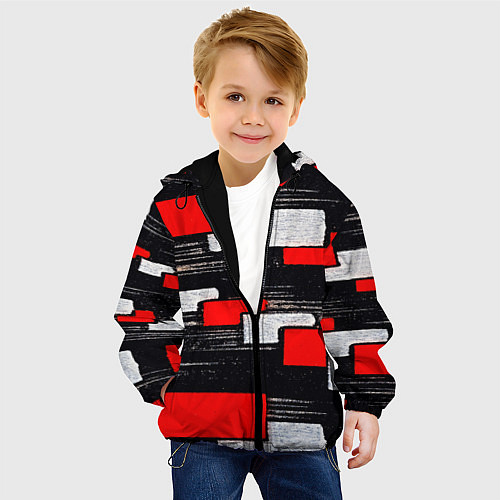 Детская куртка Необычная текстура / 3D-Черный – фото 4